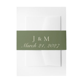 Bandeau De Faire-part Invitation Olive et Beige