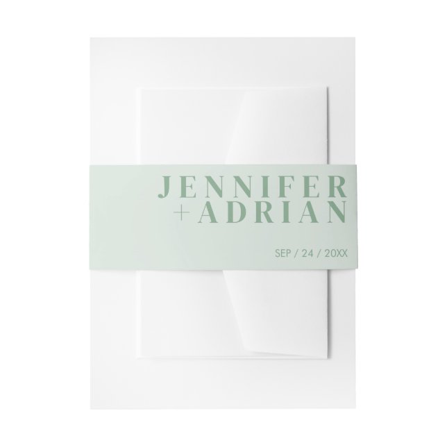 Bandeau De Faire-part Invitation ventre minimale Cool Mint (Devant example)
