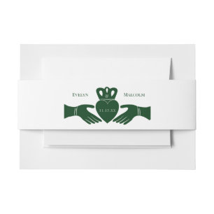 Bandeau De Faire-part Irlandais Claddagh Ring Simple Graphic Green Maria