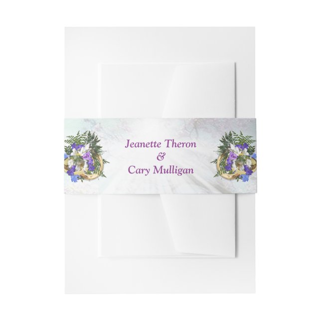 Bandeau De Faire-part Jacaranda Blooms & Lily Bouquet (Devant example)