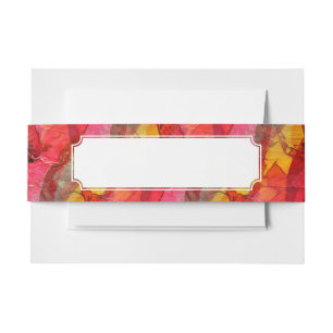 Bandeau De Faire-part Jaune rouge d'art d'aquarelle