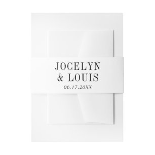 Bandeau De Faire-part Jocelyn Mariage moderne noir et blanc