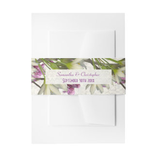 Bandeau De Faire-part Joli blanc mauve fleuri mariage