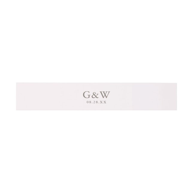 Bandeau De Faire-part Joli Mariage de Monogramme rose magenta clair (Plat)