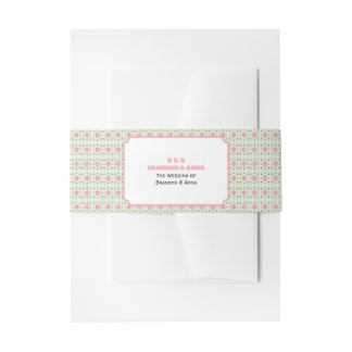 Bandeau De Faire-part Joli motif floral pastel sans couture rose doux