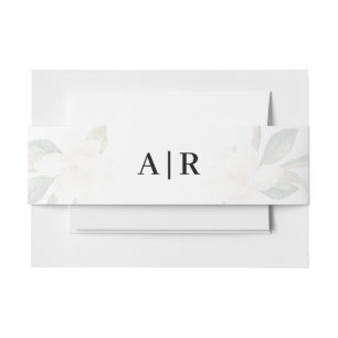 Bandeau De Faire-part Jolie bande de ventre floral Magnolia