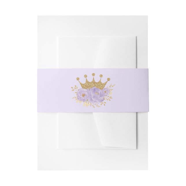 Bandeau De Faire-part Jolie princesse Lavender Gold Baby Girl Anniversai (Devant example)