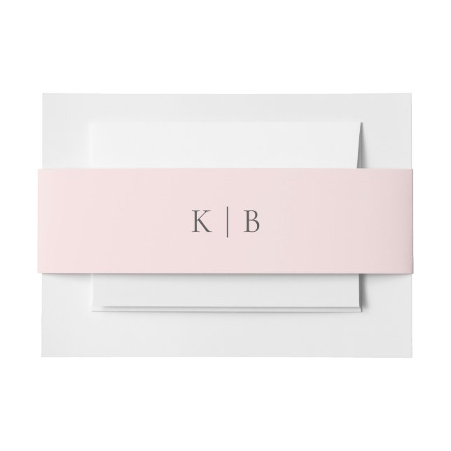 Bandeau De Faire-part Kristina Elegant Simple Monogramme Pastel Rose (Devant Example)