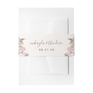 Bandeau De Faire-part La belle pêche rougissent épouser de roses