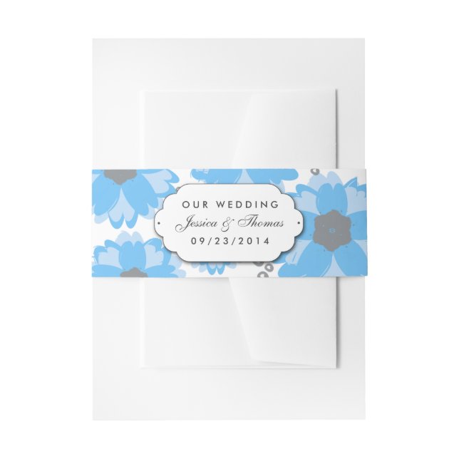 Bandeau De Faire-part La collection de Mariages Blue Blossom (Devant example)