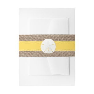 Bandeau De Faire-part La collection de mariages de plage de sable jaune