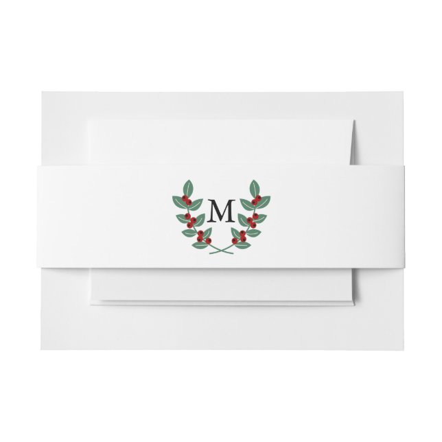 Bandeau De Faire-part La collection de Mariages Monogram Berry Bush (Devant Example)