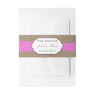 Bandeau De Faire-part La collection de Mariages Rustic Pink Bow