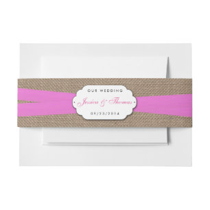 Bandeau De Faire-part La collection de Mariages Rustic Pink Bow