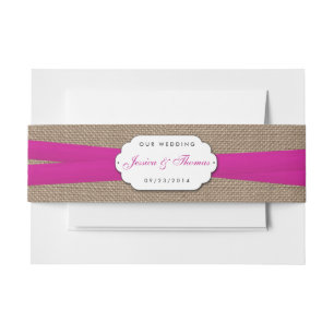 Bandeau De Faire-part La collection de Mariages Rustic Pink Bow