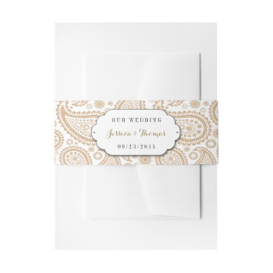 Bandeau De Faire-part La collection Mariage moderne de Paisley - Brown