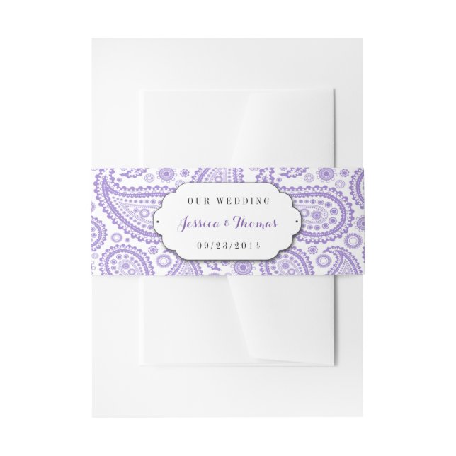 Bandeau De Faire-part La collection Mariage moderne Paisley - Purple (Devant example)