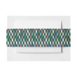 Bandeau De Faire-part La moitié du siècle Teal moderne et motif de