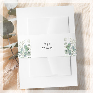 Bandeau De Faire-part La verdure Mariage de monogramme blanc