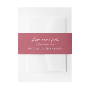 Bandeau De Faire-part L'amour n'échoue jamais Bible Verse Mariage chréti