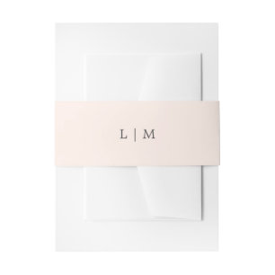 Bandeau De Faire-part Lauren Blush Pink Monogramme Mariage élégant