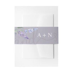 Bandeau De Faire-part Lavande d'aquarelle romantique Monogramme floral