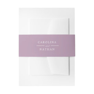 Bandeau De Faire-part Lavande Purple Simple Élégant Noms De Mariage