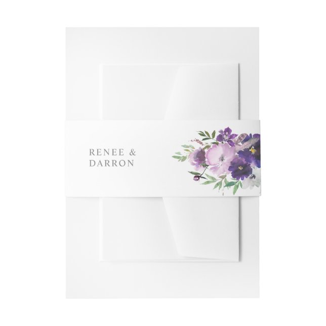 Bandeau De Faire-part Lavande violette & Flore violette (Devant example)