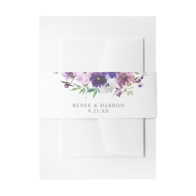 Bandeau De Faire-part Lavande violette & Violet Floral 3 (Devant example)