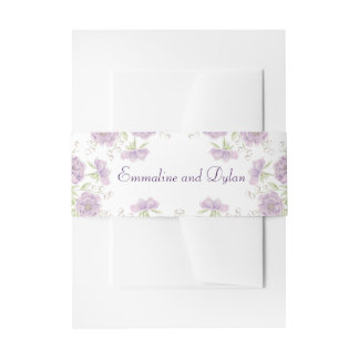 Bandeau De Faire-part Lavender Purple Rose Wedding