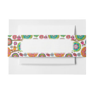 Bandeau De Faire-part le griffonnage fleurit le motif d'arrière - plan