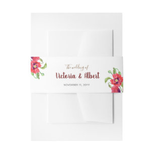 Bandeau De Faire-part Le Mariage d'art floral Watercolor Red Poppies