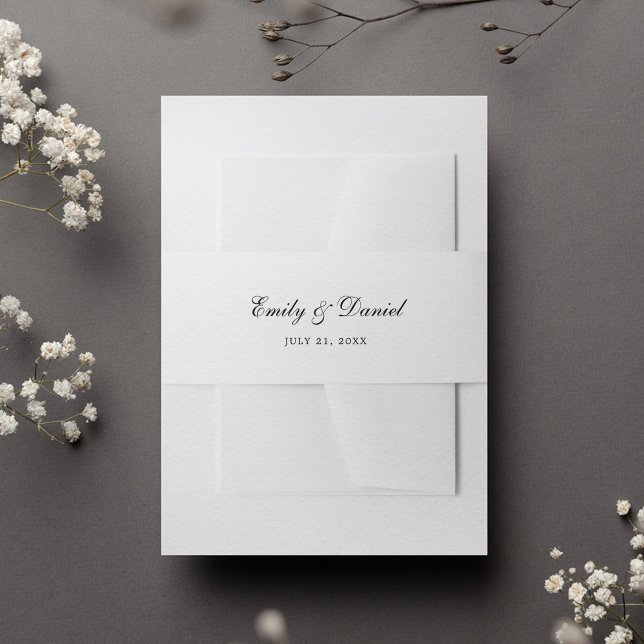 Bandeau De Faire-part Le Mariage noir et blanc élégant (Créateur téléchargé)