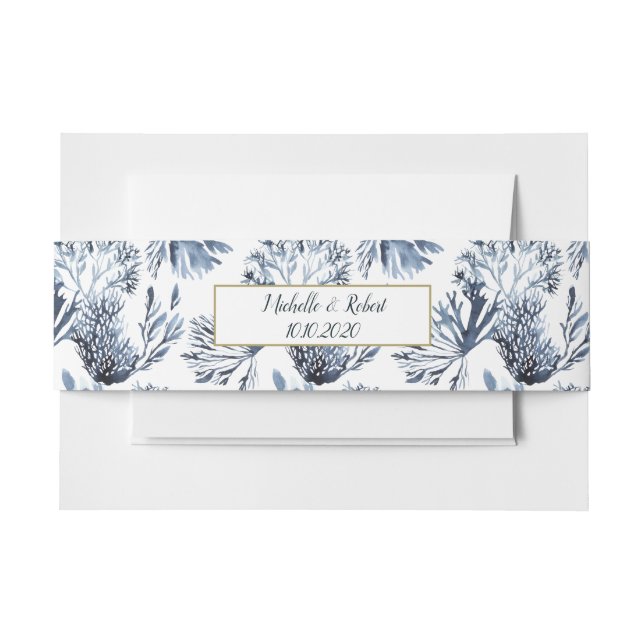 Bandeau De Faire-part Le récif bleu | Mariage nautique (Devant Example)