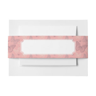 Bandeau De Faire-part Le rose de papillon
