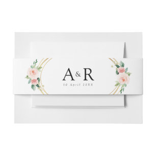 Bandeau De Faire-part le rose rougissent bande florale de ventre