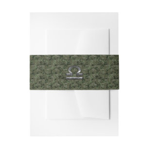 Bandeau De Faire-part Libra Zodiac Symbole de Green Digital Camouflage