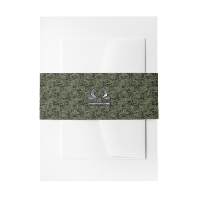 Bandeau De Faire-part Libra Zodiac Symbole de Green Digital Camouflage (Devant example)