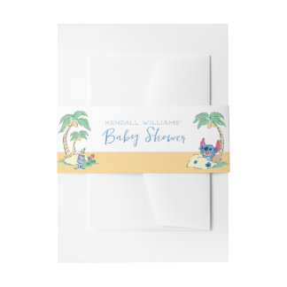Bandeau De Faire-part Lilo et Stitch Baby Shower plage