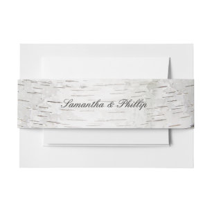 Bandeau De Faire-part Livre blanc Mariage de bouleau écorce de bois rust