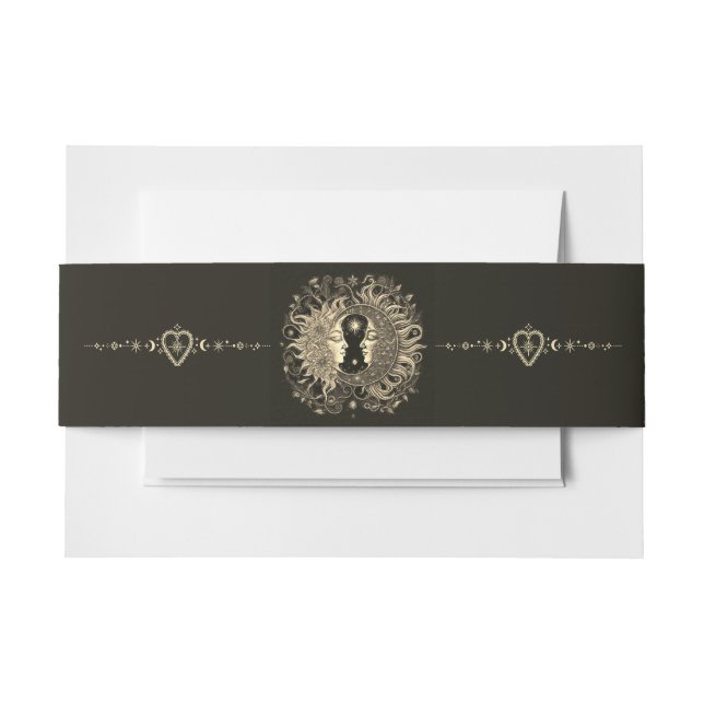 Bandeau De Faire-part Livre d'invité Mariage Celestial Sun Moon (Devant Example)