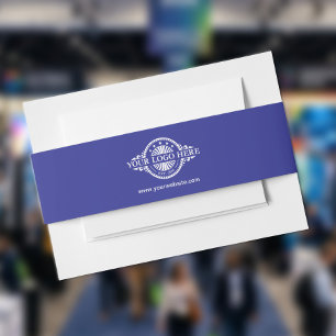 Bandeau De Faire-part Logo personnalisé et texte bleu