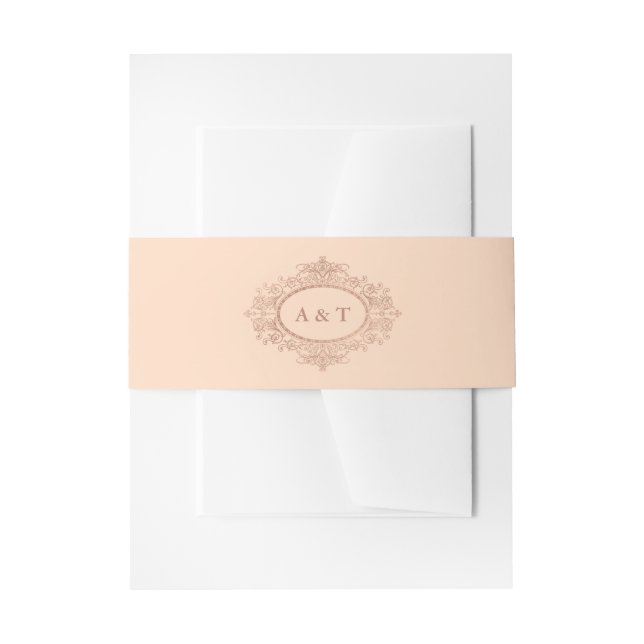 Bandeau De Faire-part L'or rose de Faux fascinant rougissent dessus (Devant example)