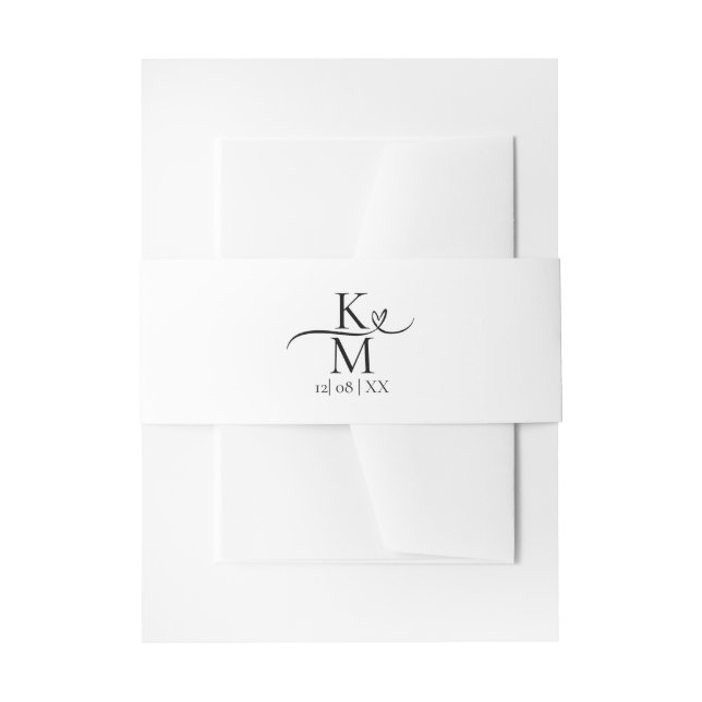 Bandeau De Faire-part Love Calligraphy Initiales Laver Black ID940 (Devant example)