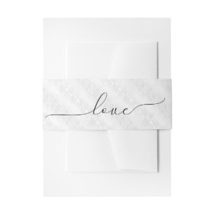 Bandeau De Faire-part Love Script On Mariage Satin Damask