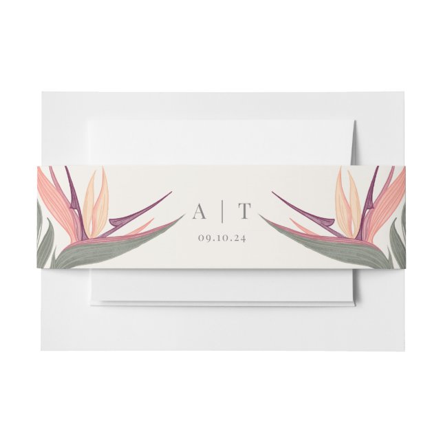 Bandeau De Faire-part Lovebirds au Paradis Initiales (Devant Example)