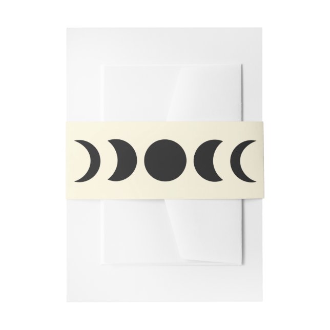 Bandeau De Faire-part Lunar Luxe Black & Cream Moon Mariage (Devant example)