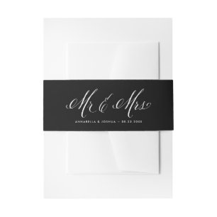 Bandeau De Faire-part M. et Mme Rustic Calligraphy Mariage noir