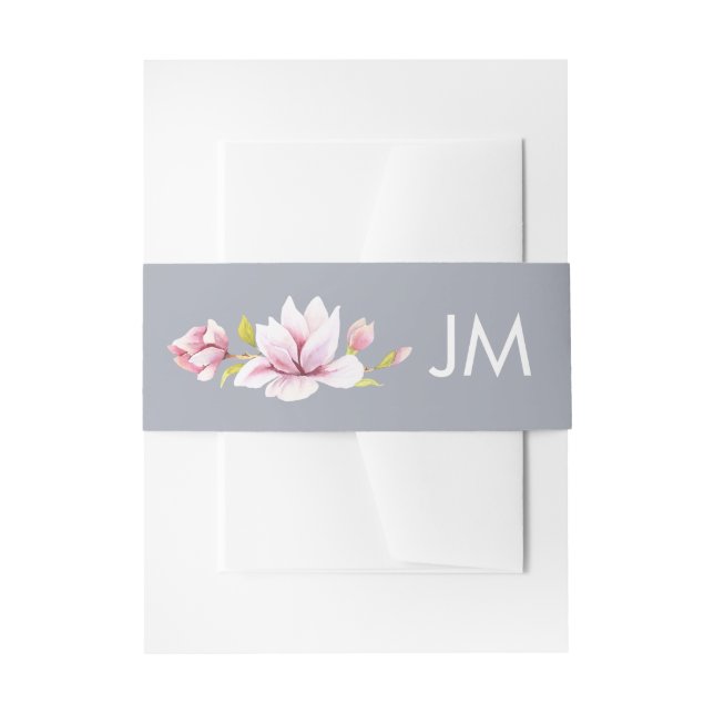 Bandeau De Faire-part Magnolia Charm Monogram Mariage Floral (Devant example)