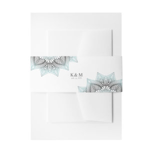 Bandeau De Faire-part Mandala Lace Rev Mariage Lt. Blue ID968